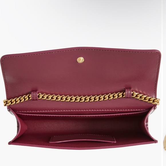 Alexander McQueen Slash Cutout Knuckle Leather Clutch Burgundy - Picture 5 of 6
